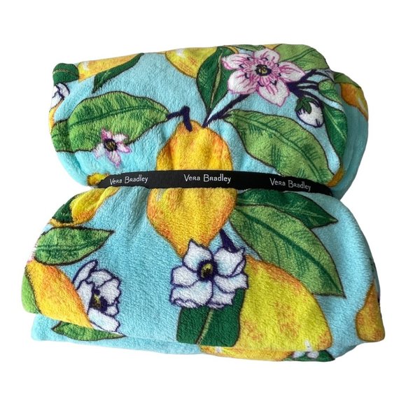 Vera Bradley Lemon Grove Plush Throw Blanket - Picture 2 of 8